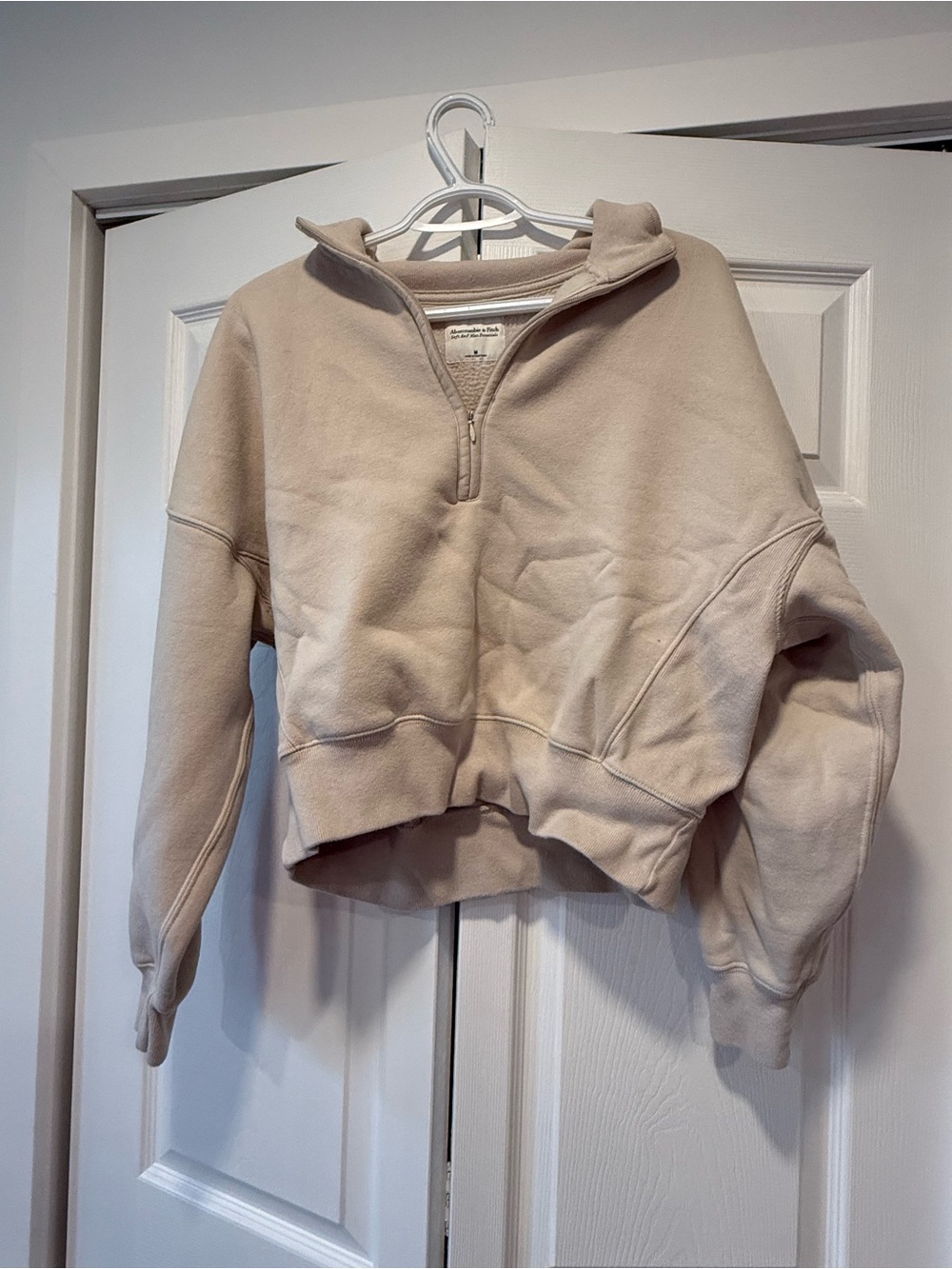 Abercrombie & Fitch Soft A&F Max Essentials Quarter-Zip Sweatshirt Brown Medium
